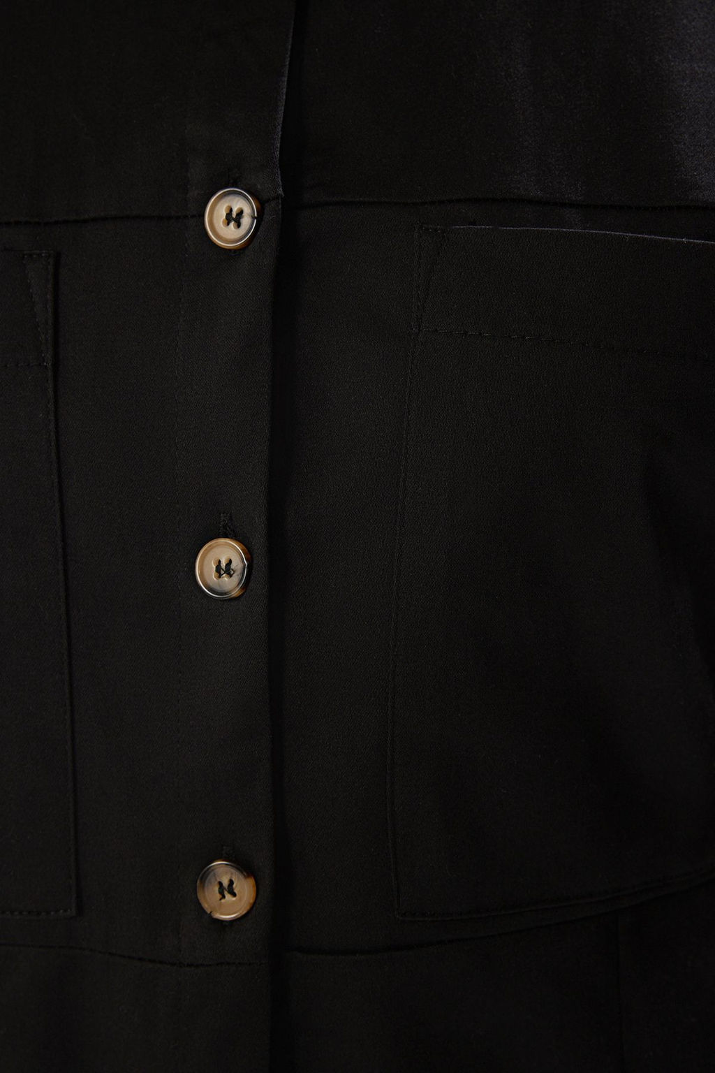 TRENDYOLMILLA Siyah Pamuk Saten Mini Dokuma Gomlek Elbise TWOSS25EL00129  фото 6