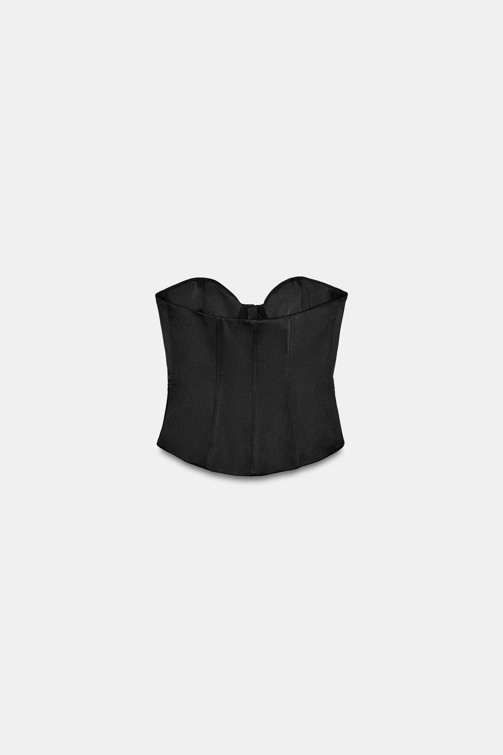 TOP CORSETERO SATINADO PALABRA DE HONOR / Negro