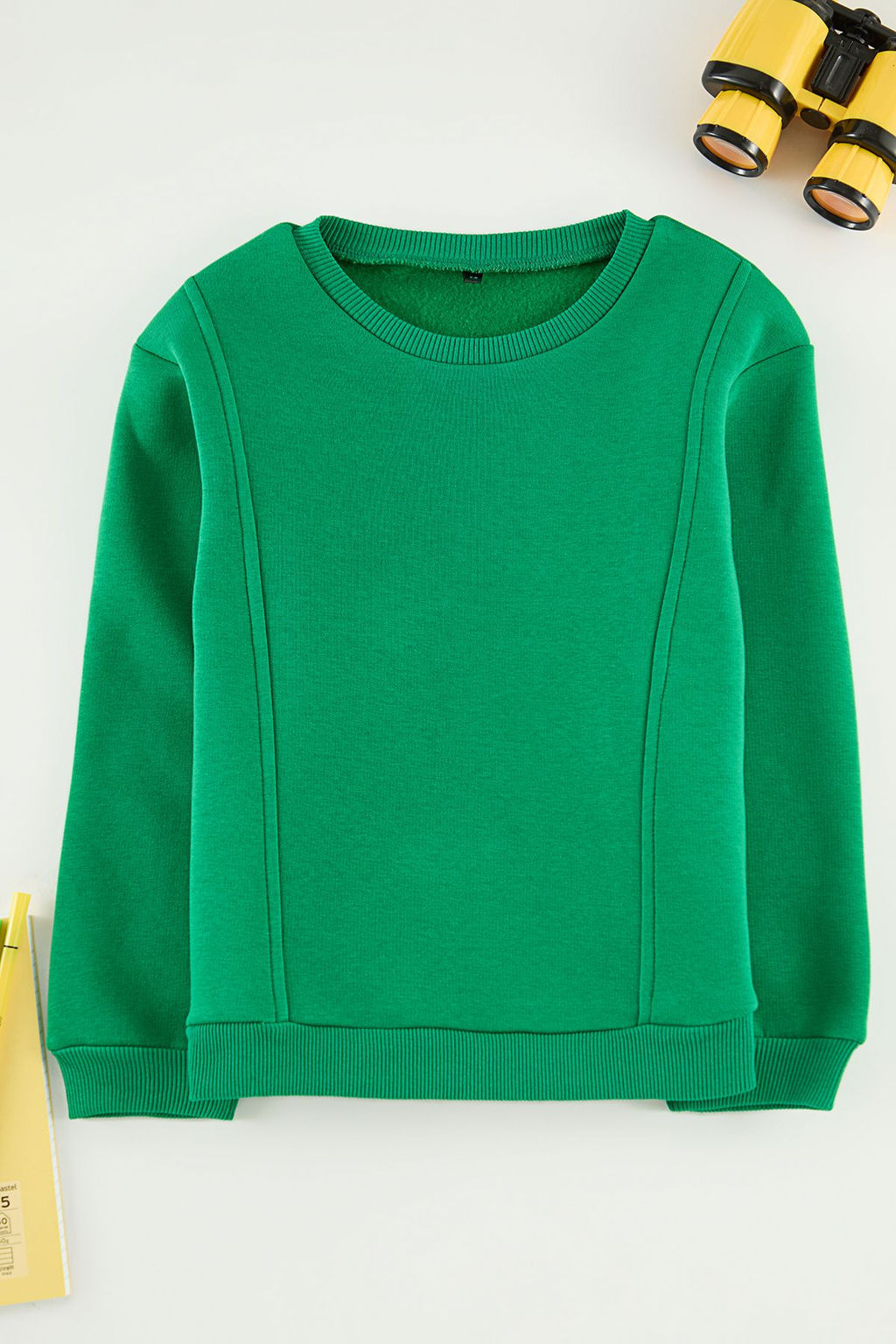 Yesil K?z Cocuk Duz Orme Sweatshirt TKDAW25SW00128