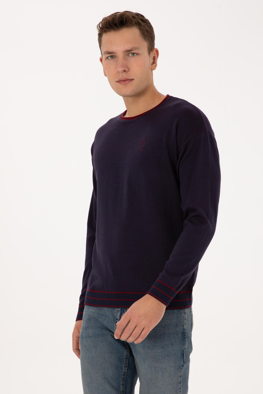 Erkek Comfort Fit Yaka Detayl_ Lacivert Kazak - U.s. polo assn фото 3