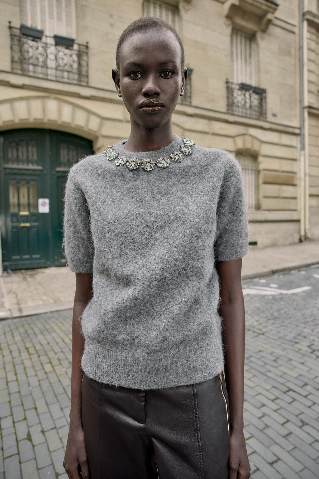 SHORT SLEEVE KNIT JUMPER WITH JEWEL BEADS - Zara фото 2