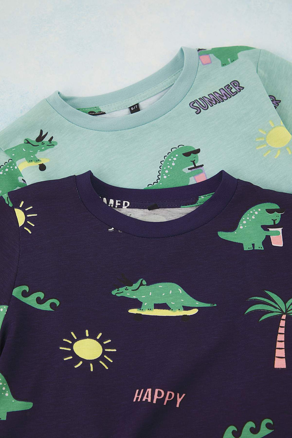 Ekru 4lu Erkek Cocuk Animal Bask?l? Orme Pijama Tak?m? TKDSS25AU00116 - Trendyolmilla фото 6