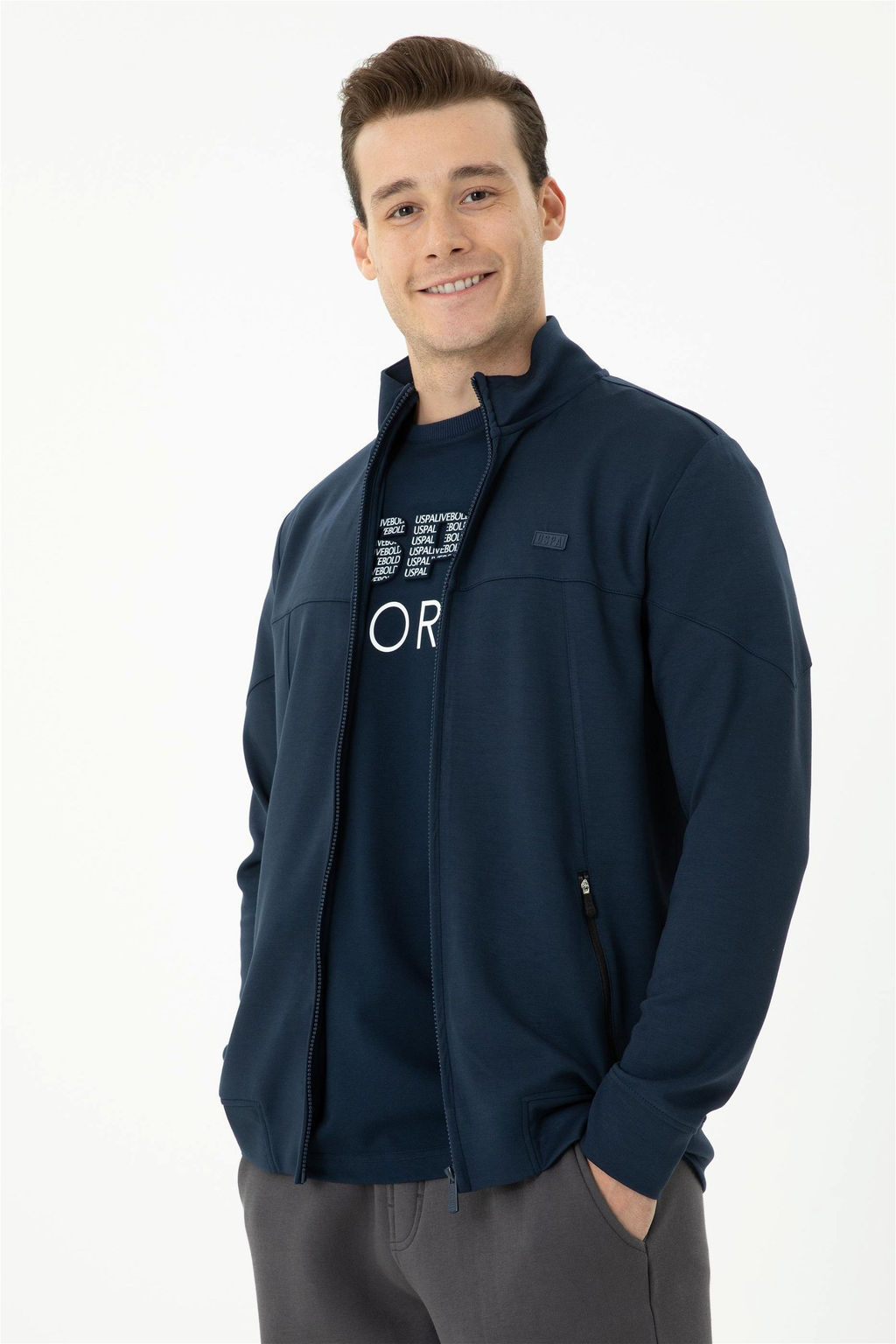 Мужской темно-синий вязаный кардиган Неожиданная скидка в корзине - U.s. polo assn фото 3