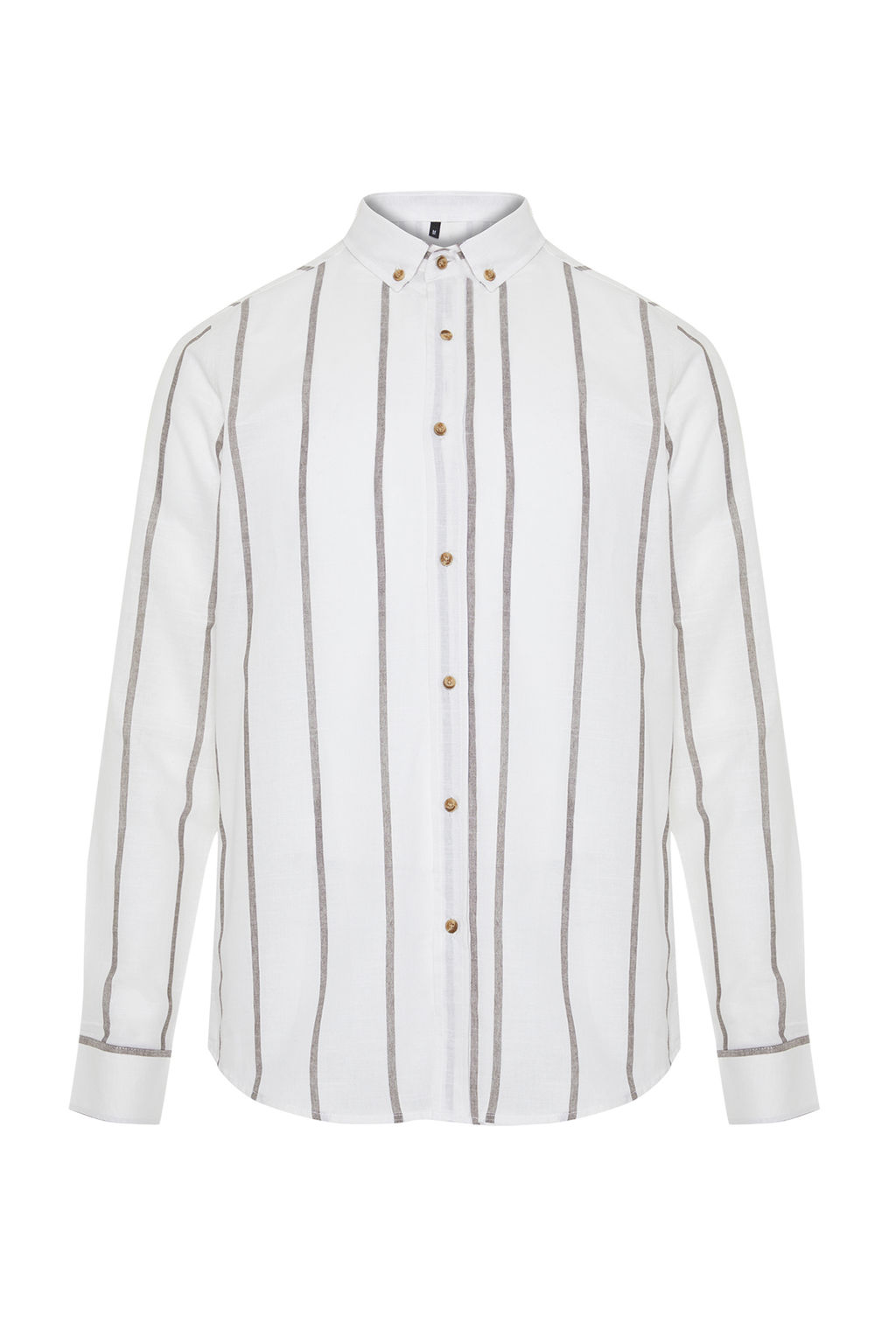 TRENDYOL MAN Haki Slim Fit Dugmeli Yaka Apoletli Cizgili Gomlek TMNSS21GO1095 - Trendyolmilla фото 7