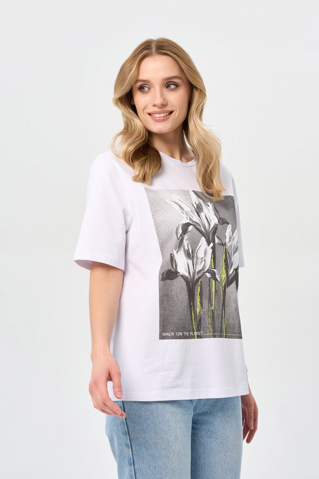 95% хлопок, 5% эластан футболка ирисы, блуза - Prima linea фото 9