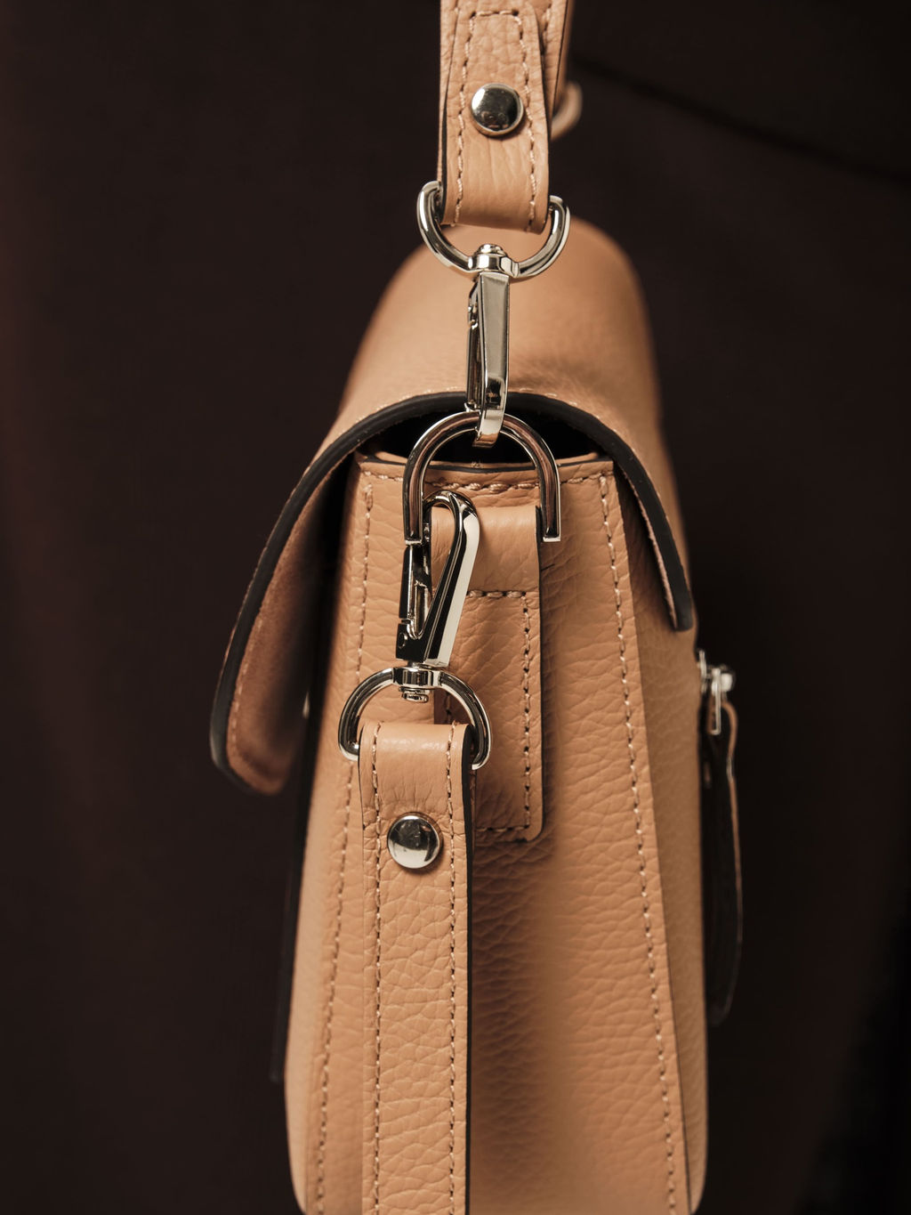 Кожаная сумка Rosie DBR 31158 бежевая нуга фото 2