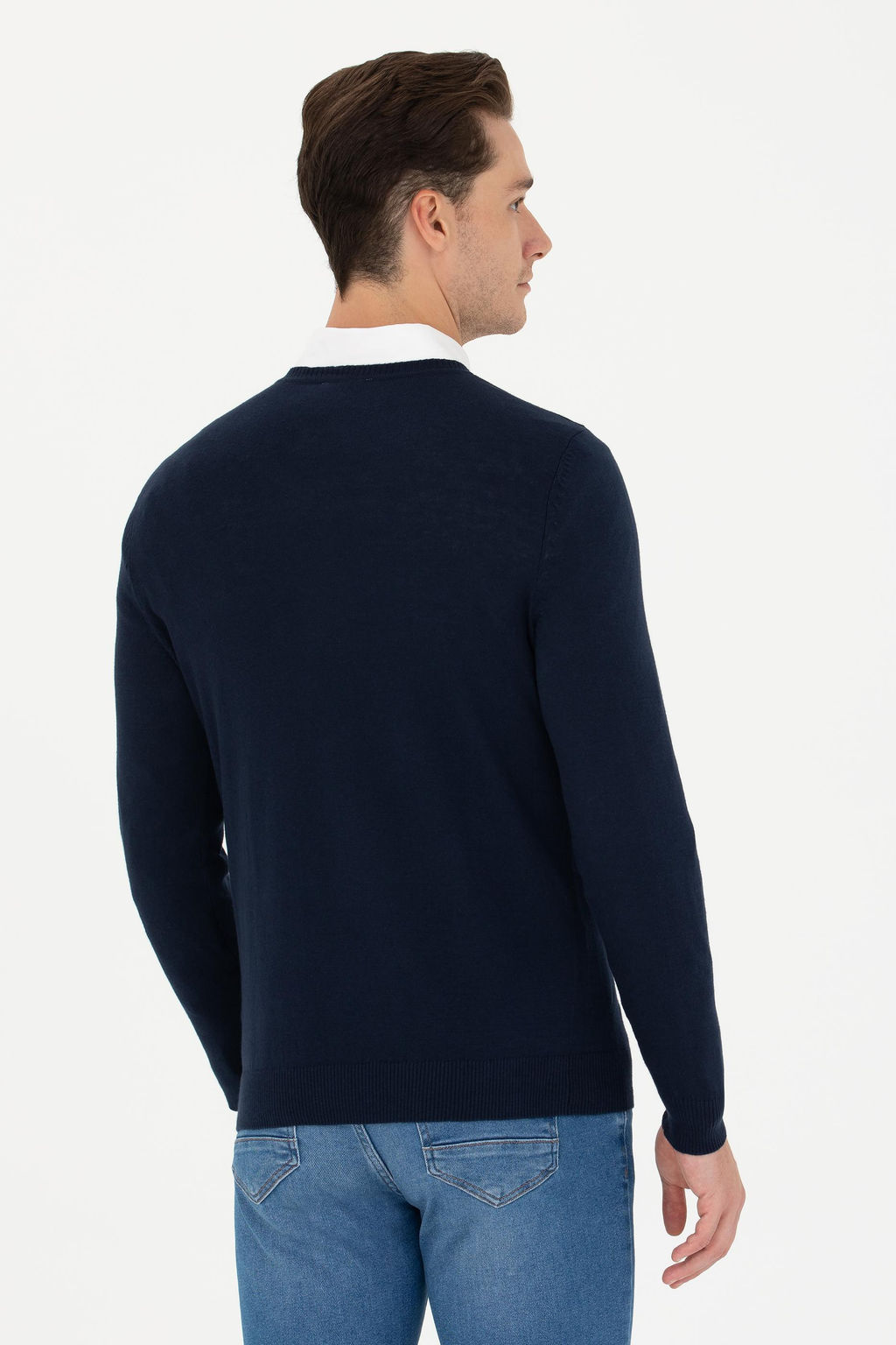 Свитер мужской U. S. Polo Assn базовый темно-синий из хлопка - U.s. polo assn фото 21