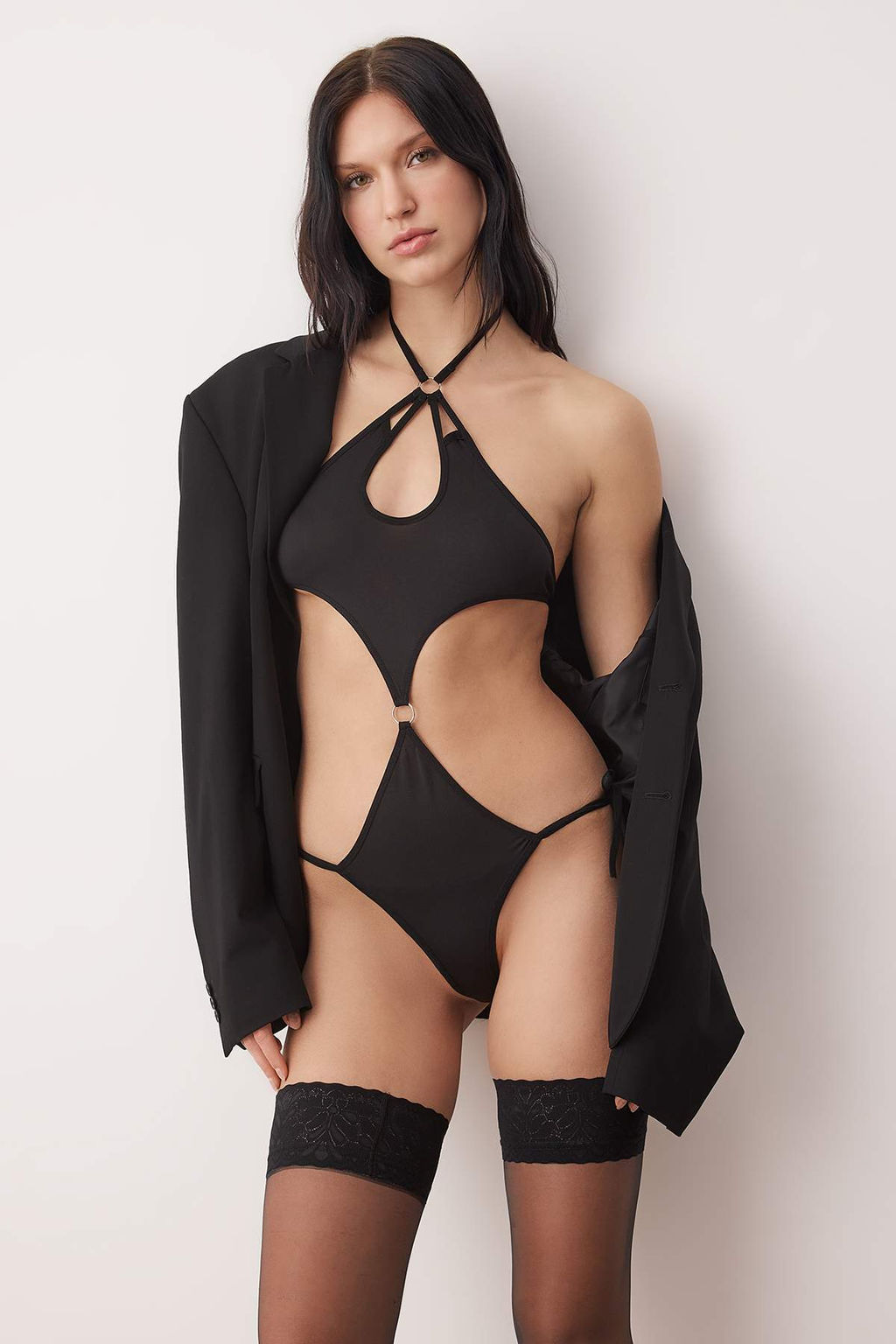 Siyah Baglama Detayl? Micro Fitted Orme Body THMAW26BD00018