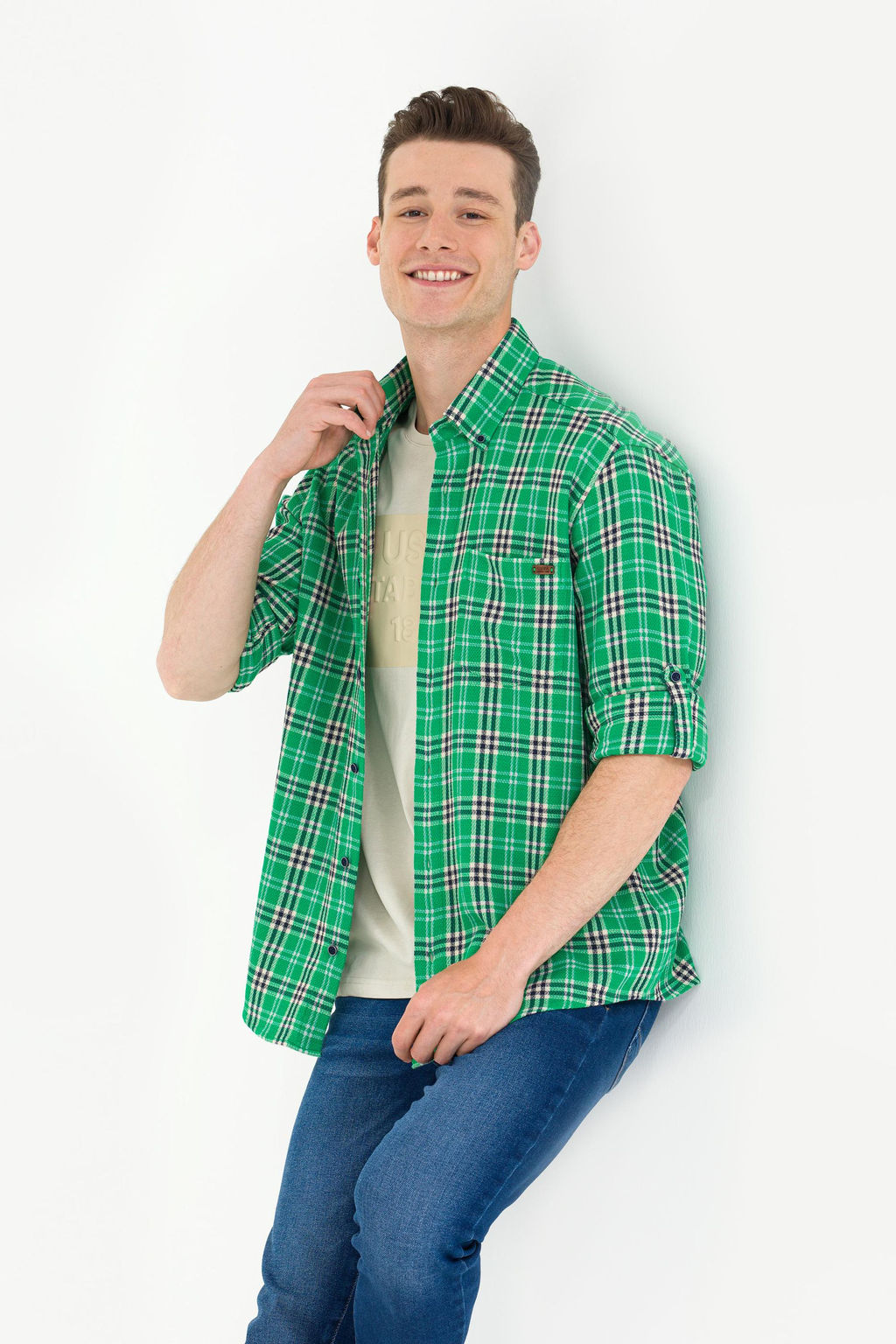 U. S. Polo Assn Мужская зеленая рубашка Lumberjack - U.s. polo assn фото 3