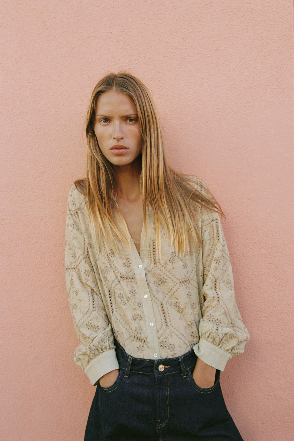 SHIRT WITH CUTWORK EMBROIDERY - Zara фото 11