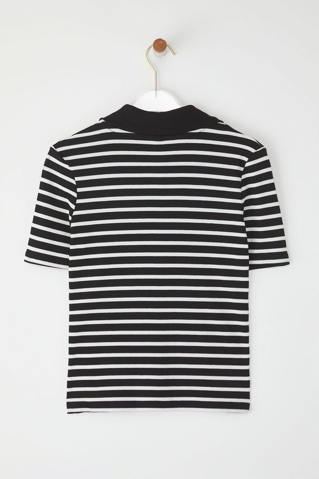 Trendyolmilla Siyah Cizgili Fitted/Vucuda Oturan Esnek Orme Bluz TWOSS25BZ00544 фото 6