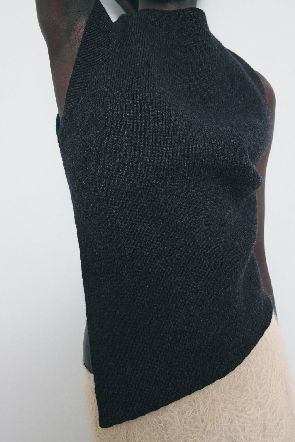 WOOL SLEEVELESS JUMPER WITH SIDE PLEATS - Zara фото 5