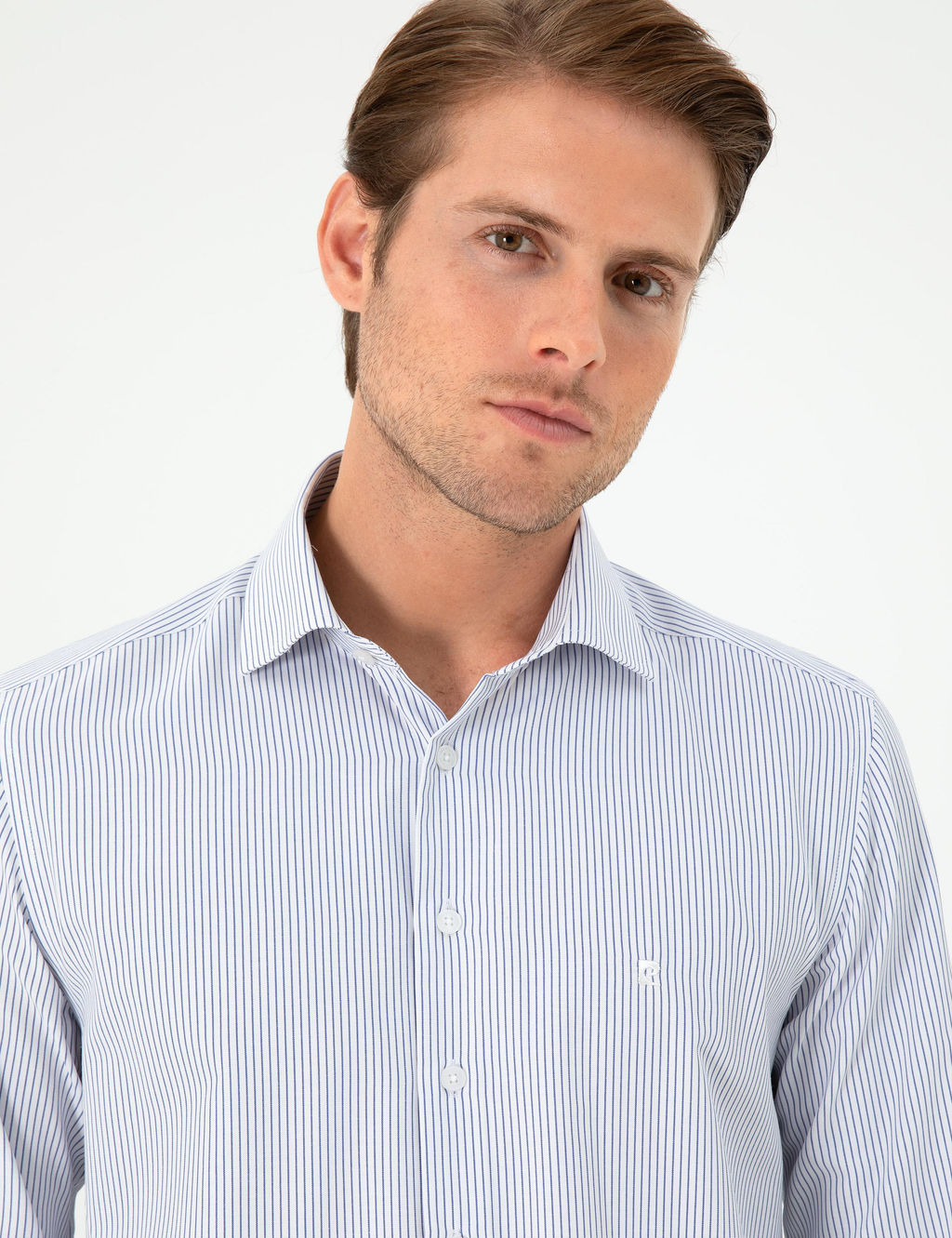 Рубашка Slim Fit светло-голубая