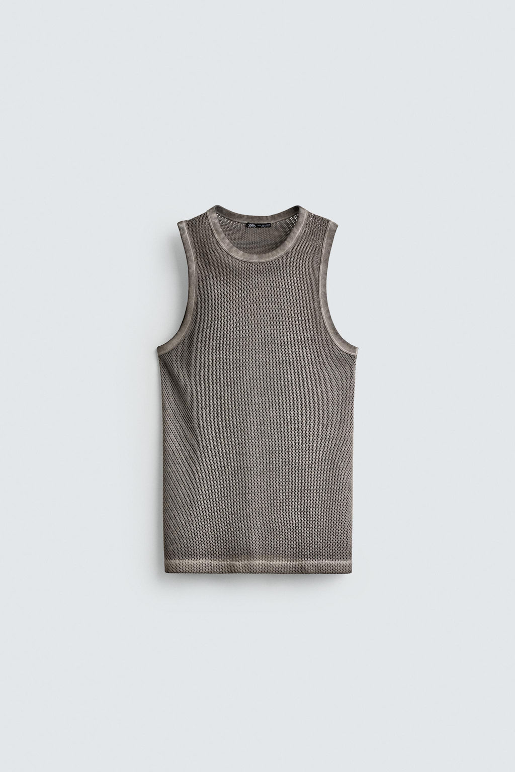 CAMISETA TANK ESTRUCTURA CALADOS / Gris - Zara фото 6