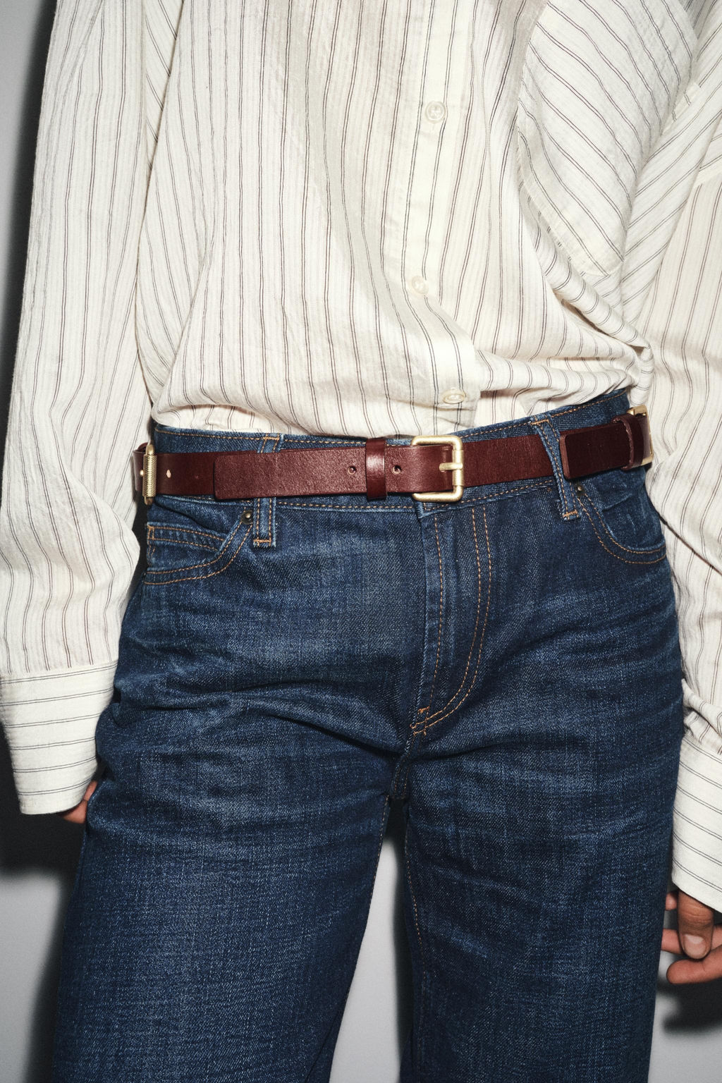LEATHER MULTI-POSITION BUCKLE BELT - Zara фото 2