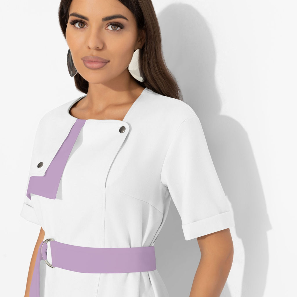 Платье с карманами, Я онлайн (white new, с поясом) - Charutti фото 3