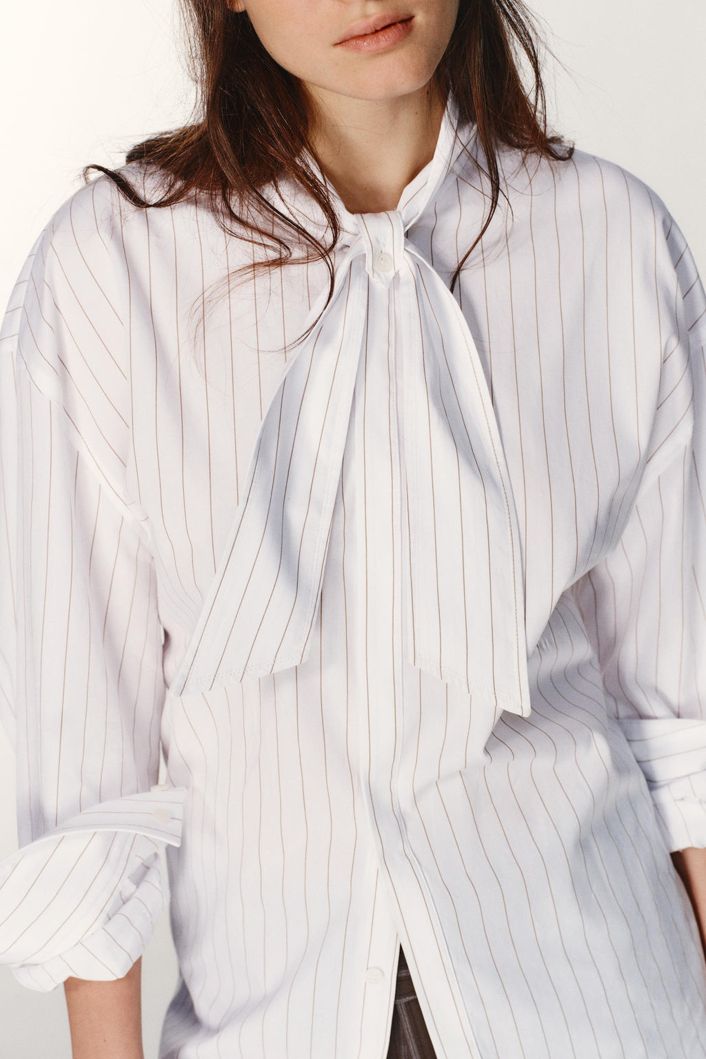 STRIPED POPLIN SHIRT WITH POCKET SQUARE - Zara фото 13
