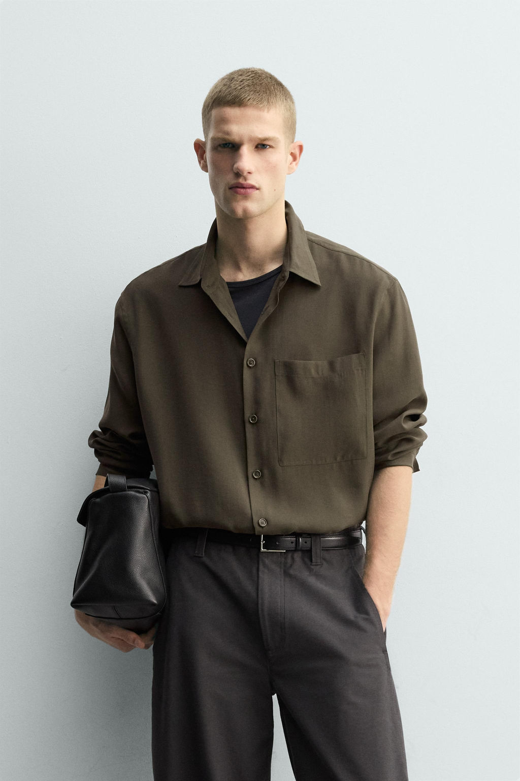 Рубашка CAMISA FLUIDA BOLSILLO хаки