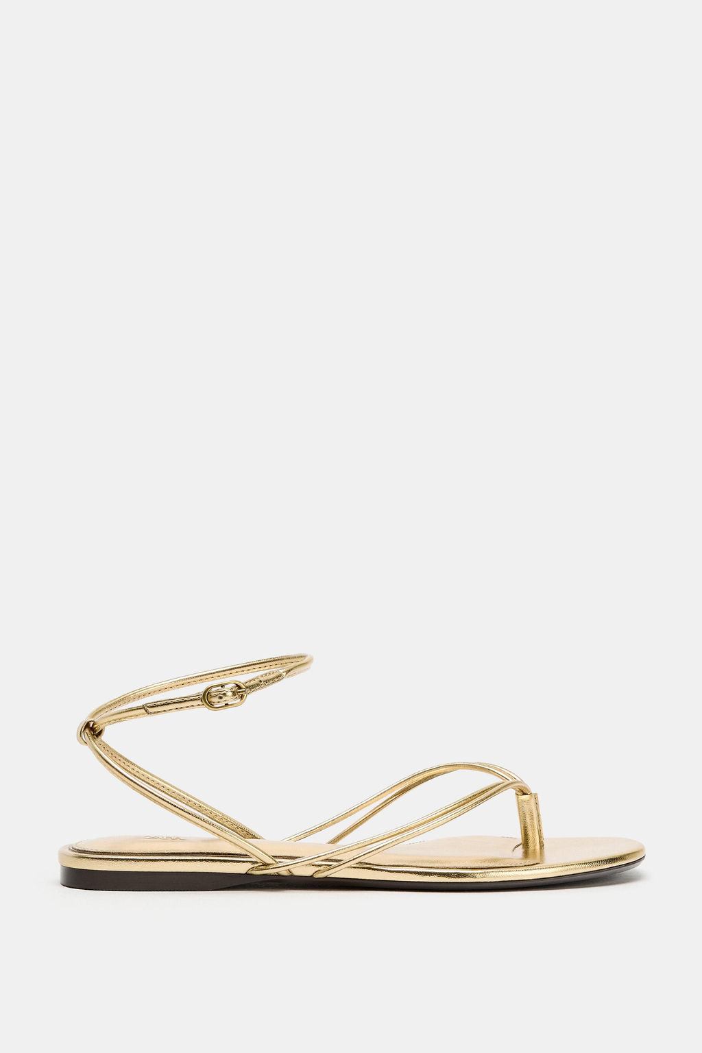 SANDALIA PLANA EFECTO METALIZADO / Oro - Zara фото 2