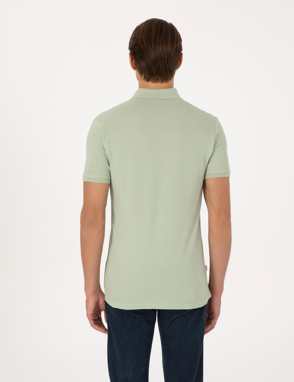 _a_la Slim Fit %100 Pamuk K_vr_lmaz Polo Yaka Basic Ti__rt