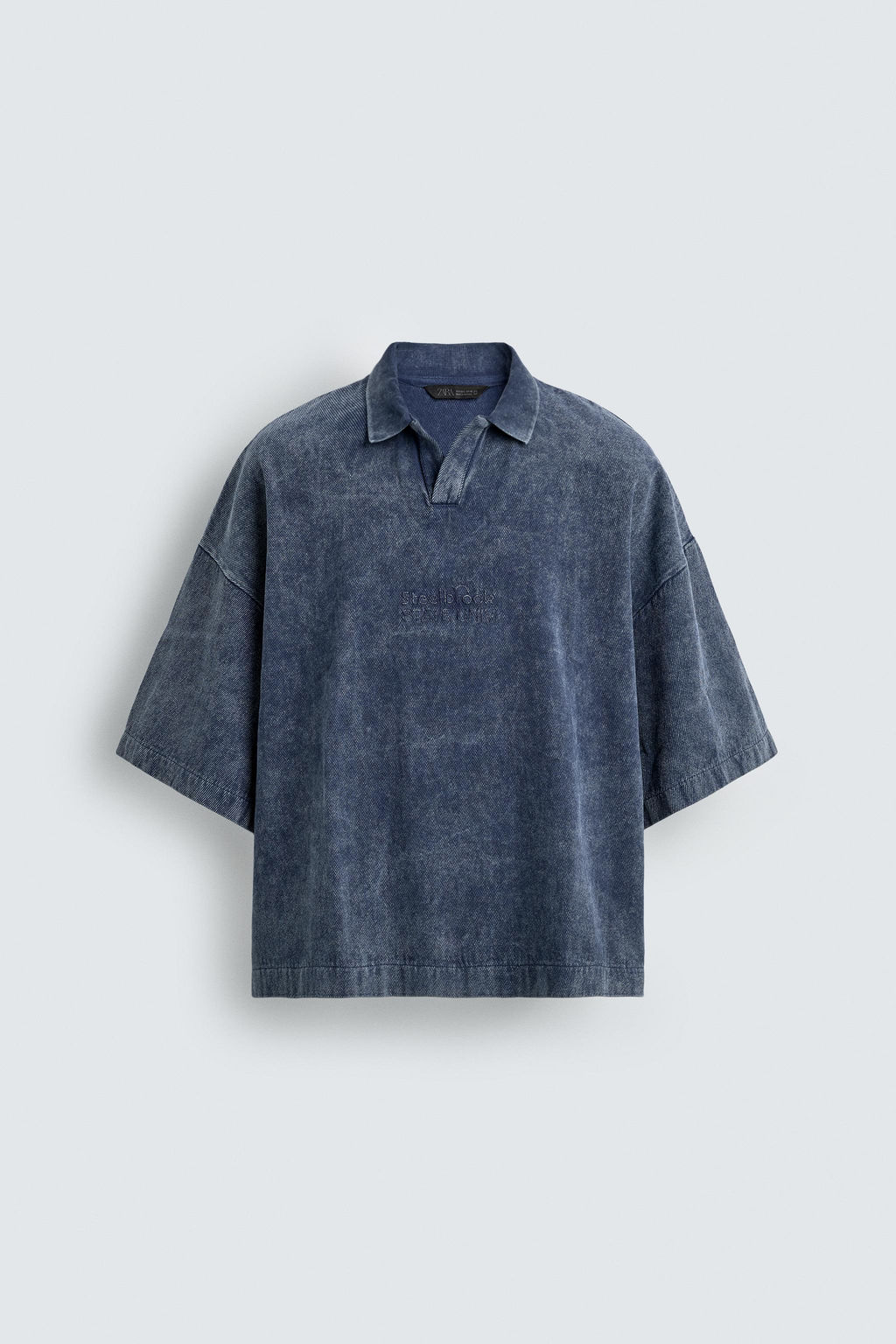 WASHED TEXTURED POLO SHIRT - Zara фото 7