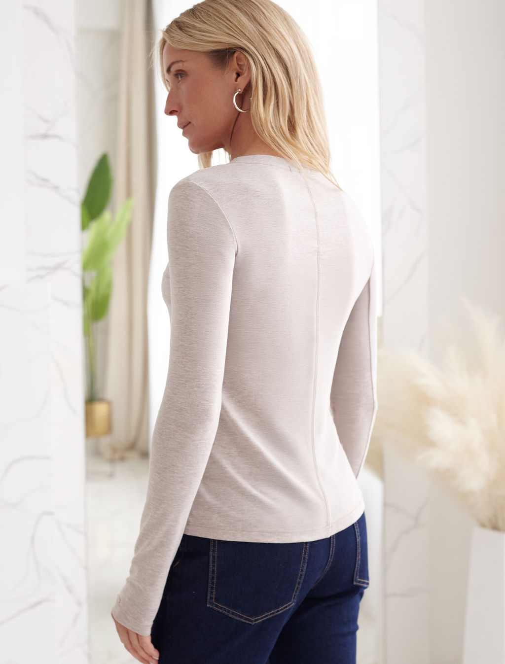 Лонгслив из премиального хлопка с эластаном - Vilatte фото 4