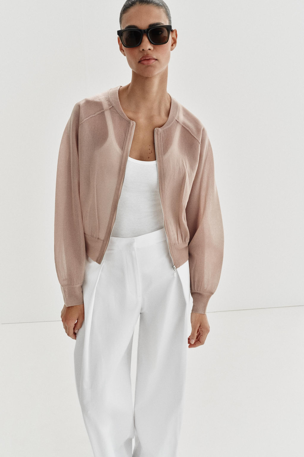 CHAQUETA BOMBER PUNTO / Beige - Zara фото 2