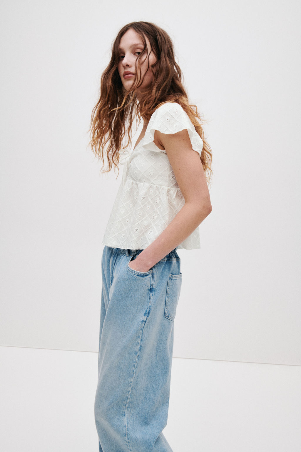 Blusa en punto pointelle - H&m фото 6