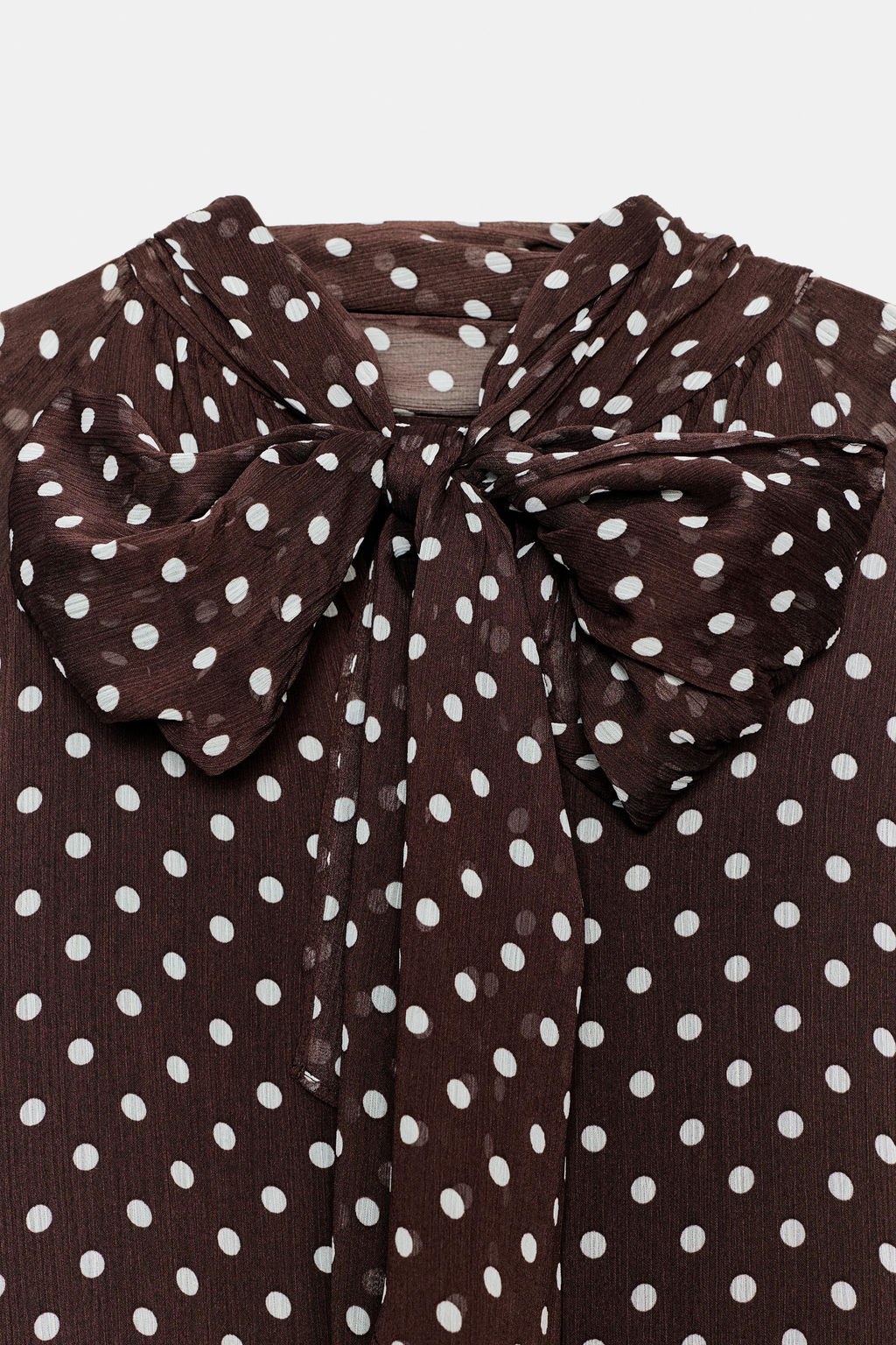 POLKA DOT BLOUSE WITH BOW - Zara фото 10