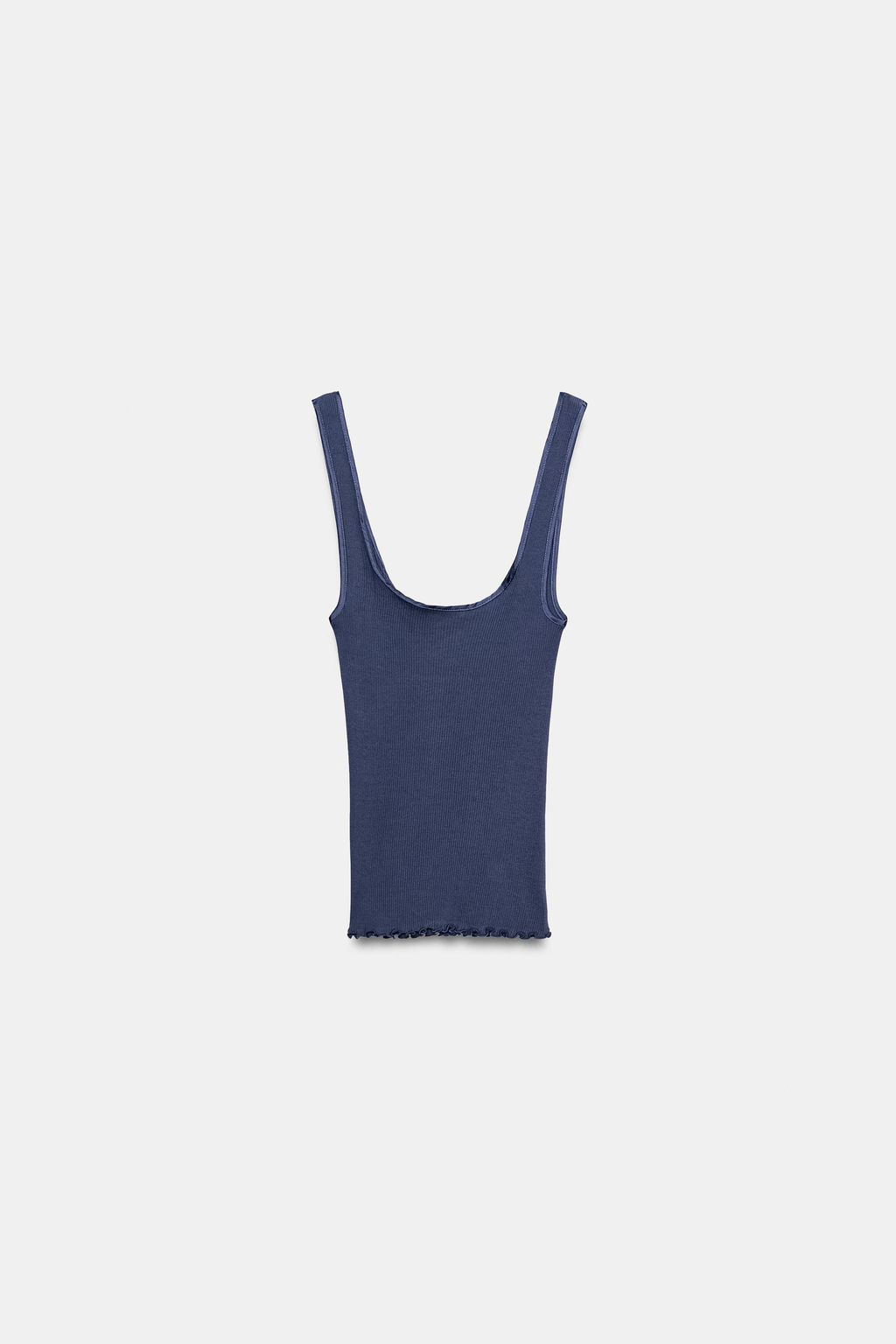 CAMISETA RIB TIRANTES ALGOD?N / Azul - Zara фото 6