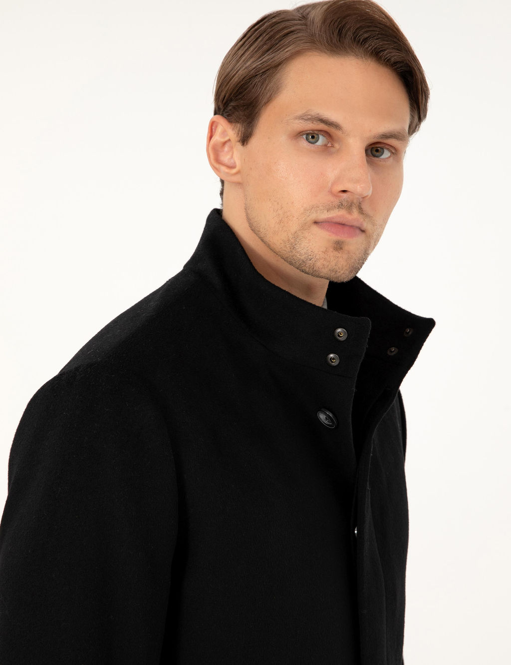 Siyah Slim Fit Palto - Pierre cardin фото 2