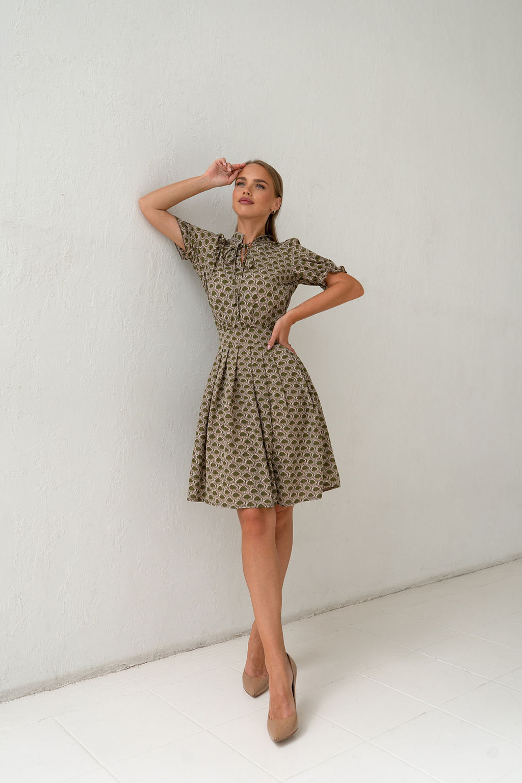 Платье Open Style 5348 коричневый/бежевый/св.коричневый