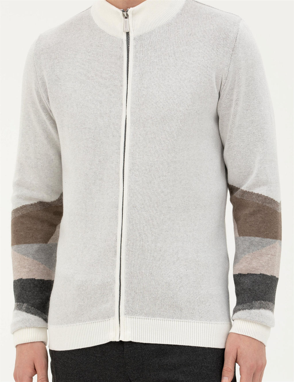 Ekru Slim Fit Fermuarl_ Triko H_rka - Pierre cardin фото 6