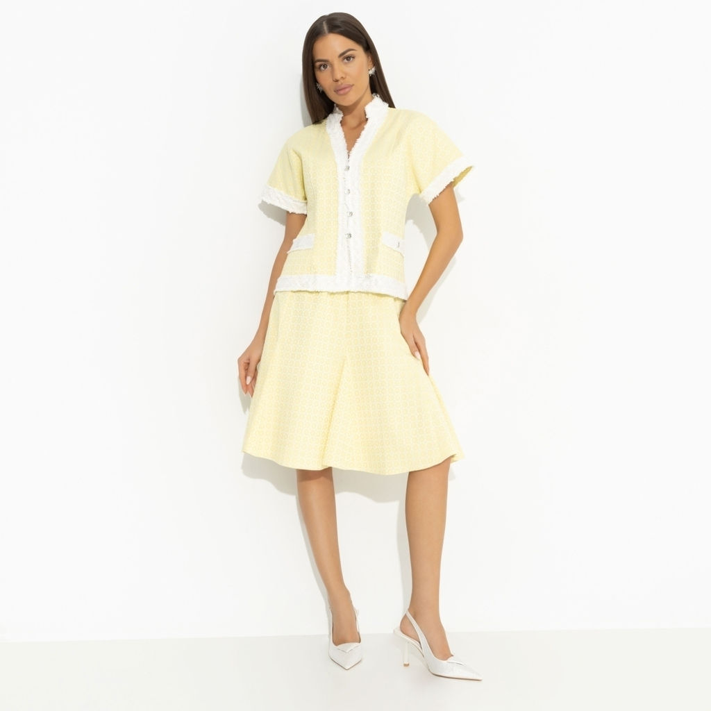 Костюм с юбкой в стиле Шанель, С безупречным вкусом (2 в 1, желтый) - Charutti фото 18