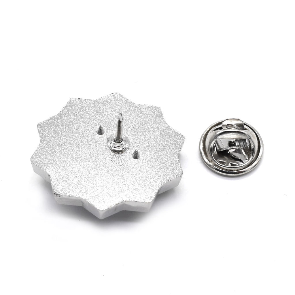 Брошь значок "Урал" с родонитом 25*25мм