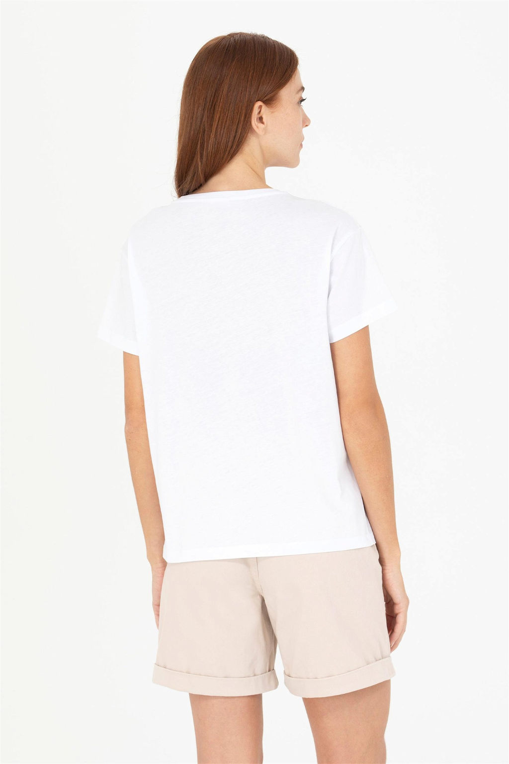 Женская белая футболка с круглым вырезом Неожиданная скидка в корзине - U.s. polo assn фото 5