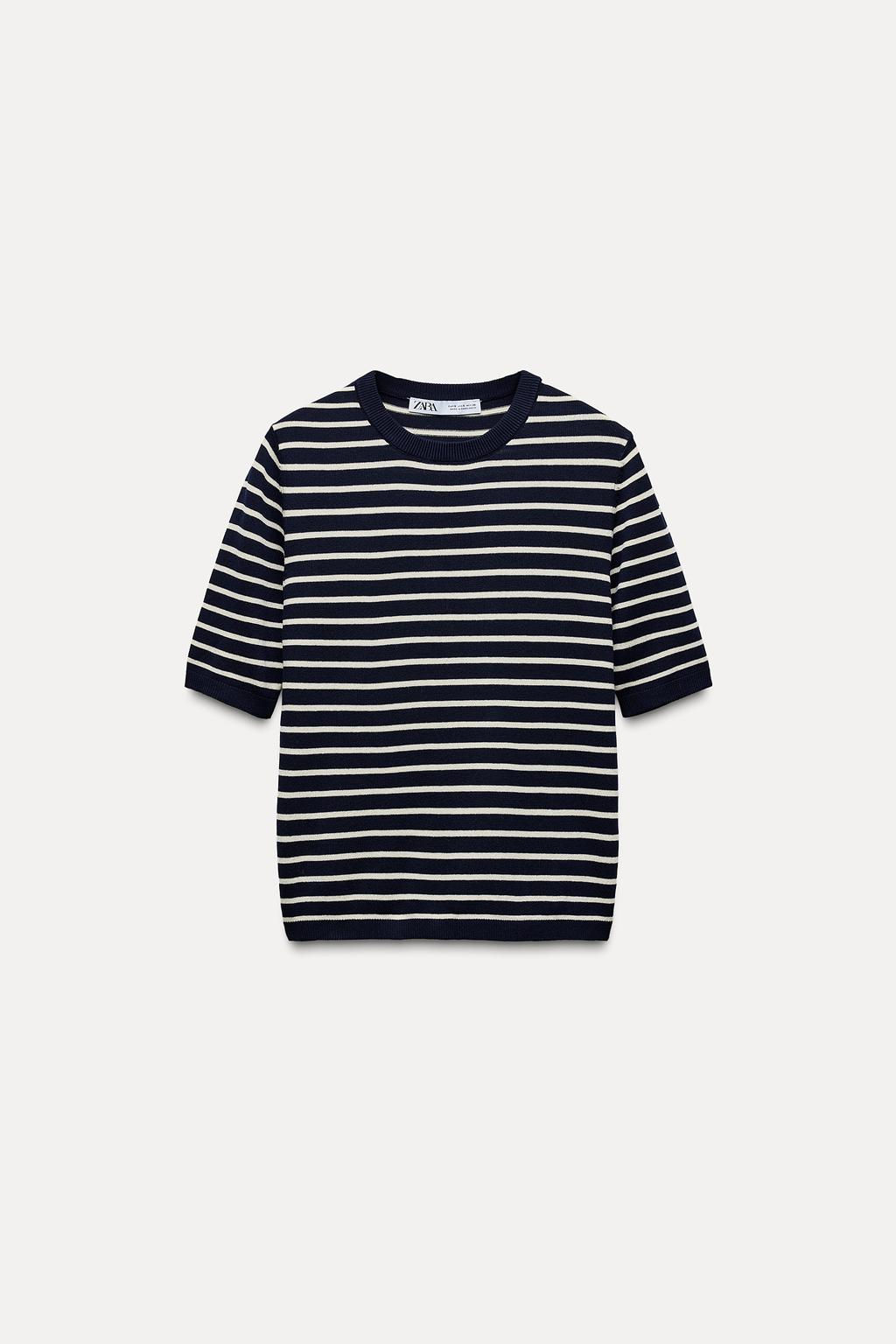 BASIC PLAIN KNIT SHORT SLEEVE TOP - Zara фото 14