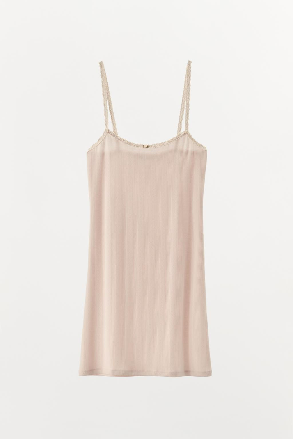 POINTELLE LACE TRIM DRESS - Zara фото 4