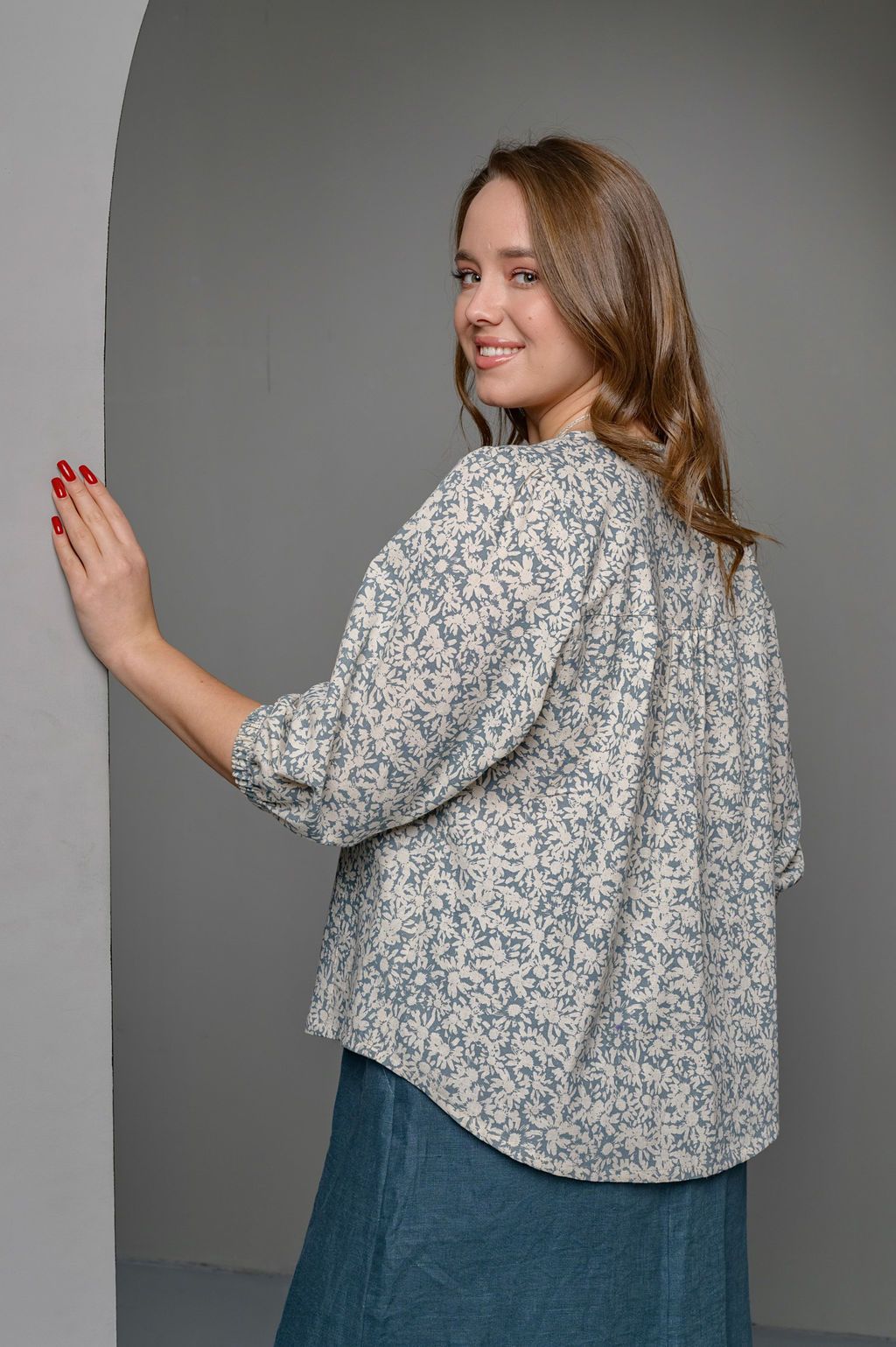 70% ЛЁН+30% ХЛОПОК свободная блуза - Новый лен фото 5