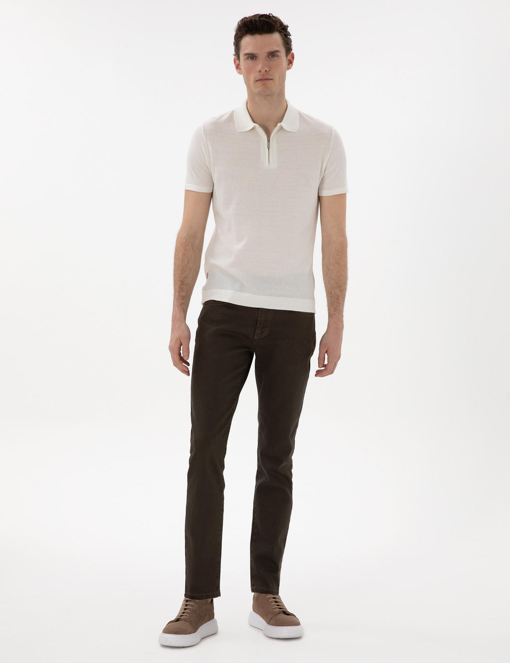 Kahverengi Slim Fit Jean Pantolon