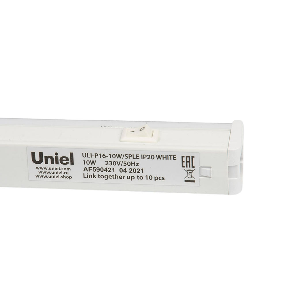 ULI-P16-10W/SPLE IP20 WHITE Светильник для растений светодиодный линейный, 570мм, выкл. на корпусе. Пластик. Спектр для фотосинтеза. TM Uniel