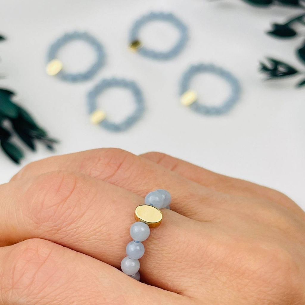 Кольцо на резинке из Ангелита 15,5 р.