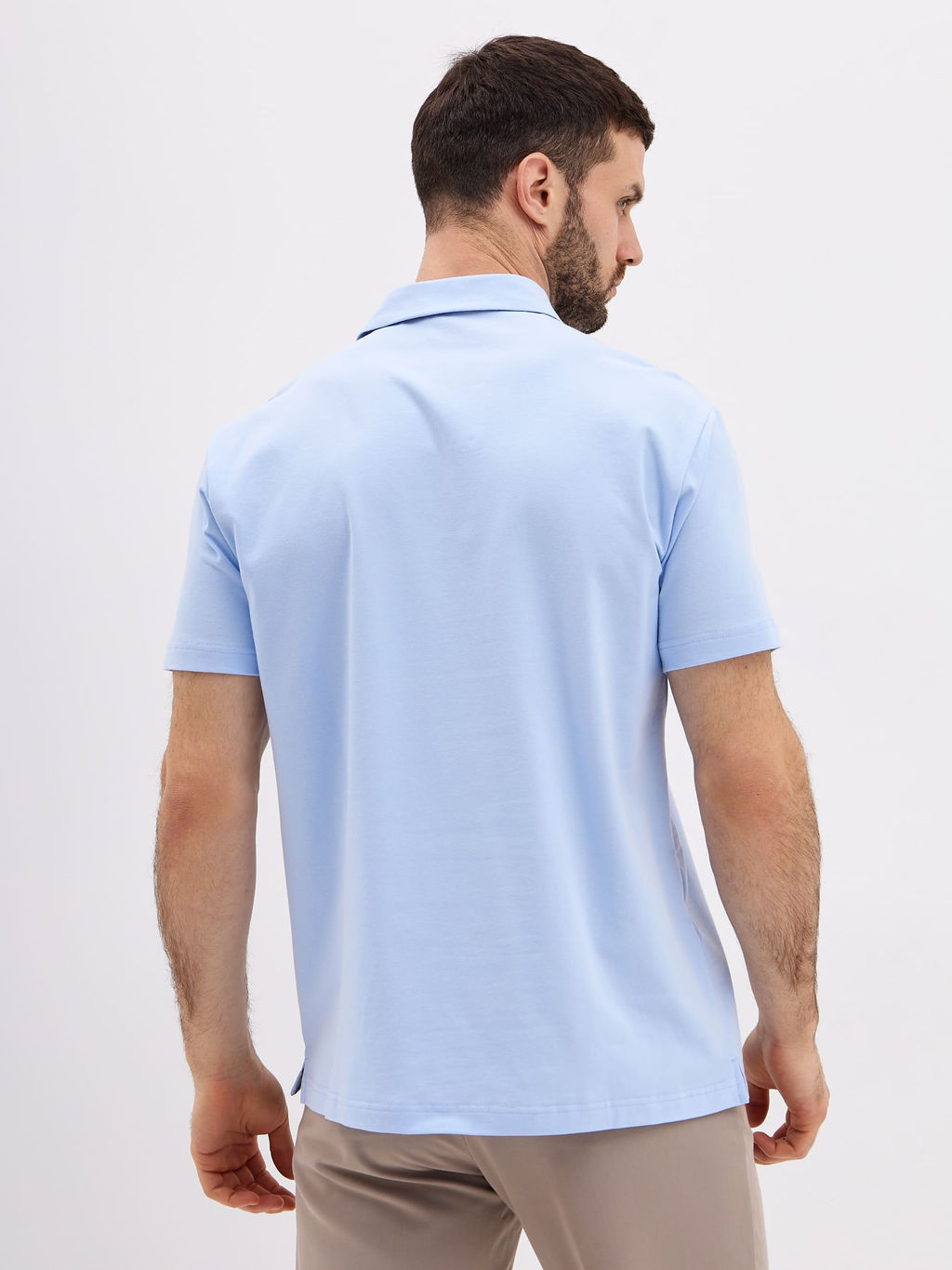 Джемпер мужской с воротником поло короткий рукав GREG G144-KO1246T-SAS5120 (св.голубой)