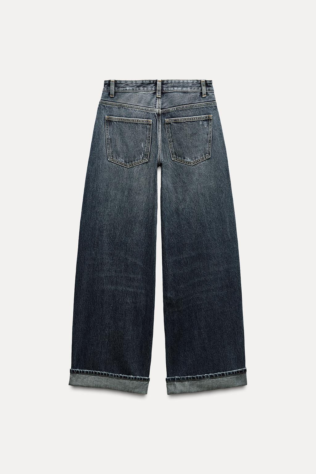 RELAXED FIT FOLD-UP LOW-RISE JEANS - Zara фото 27