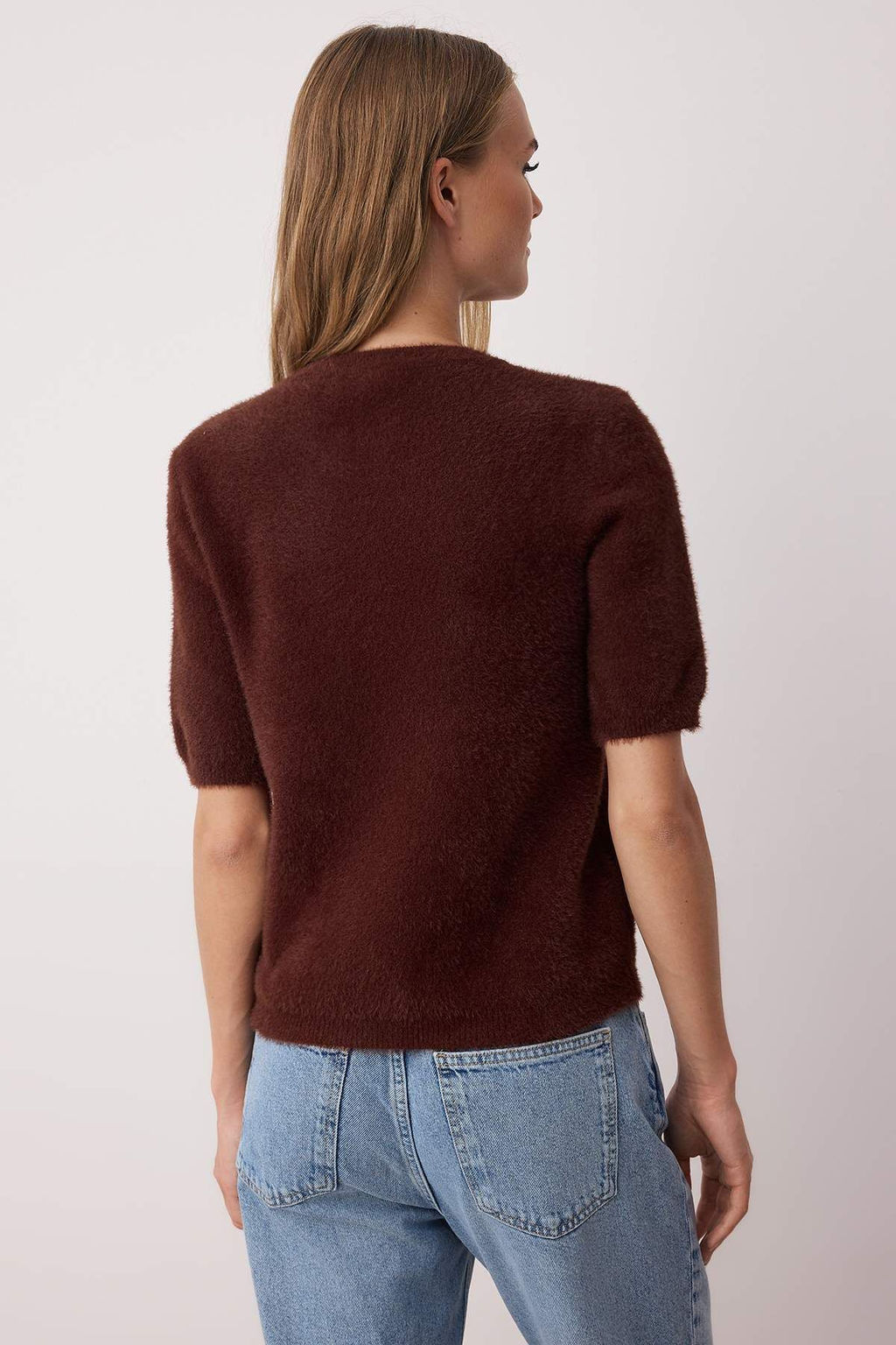 Kahverengi Dugme Detayl? Yumusak Dokulu Triko H?rka TWOAW26HI00099 - Trendyolmilla фото 4