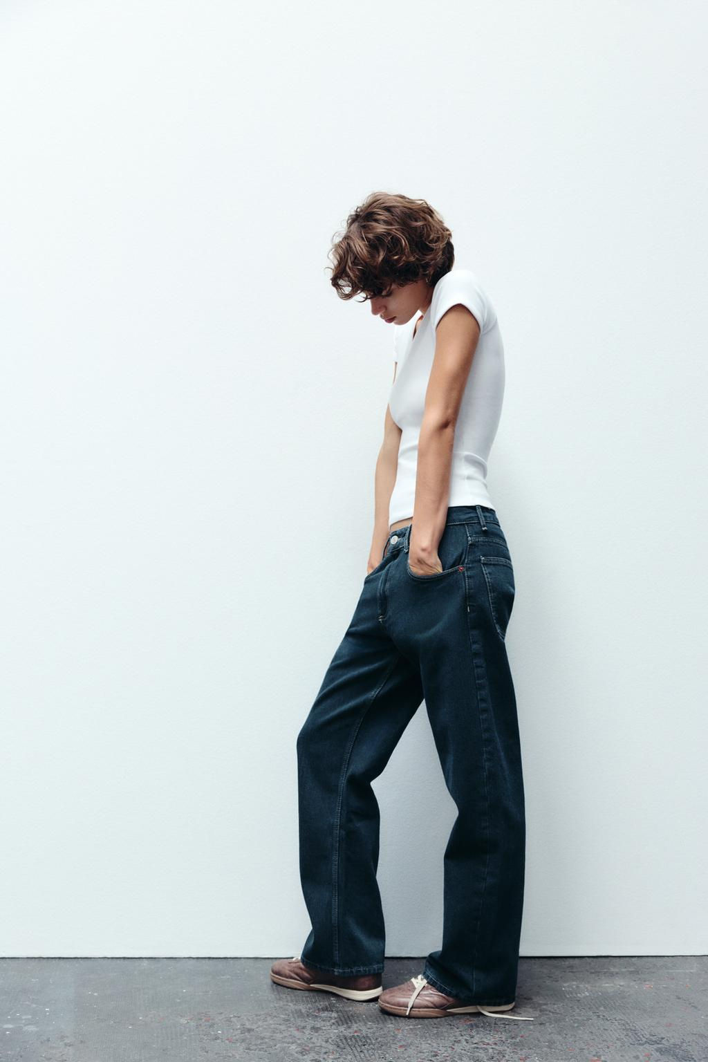 TRF BALLOON CURVED LEG MID-WAIST JEANS - Zara фото 5