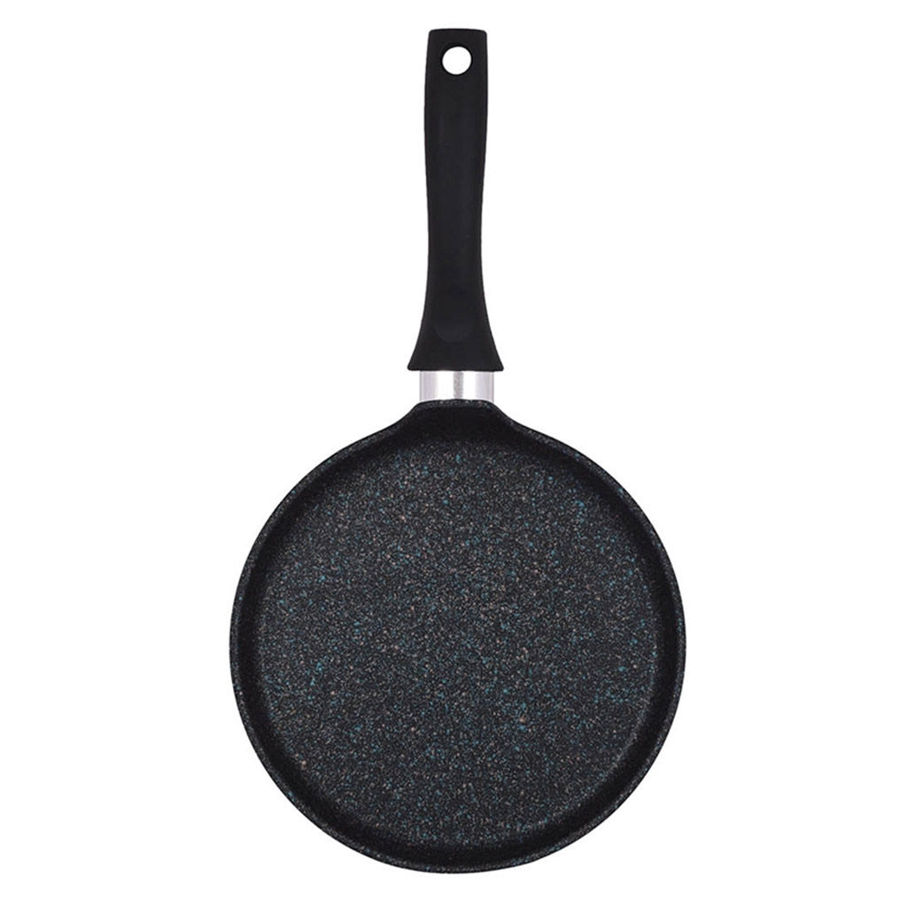 Сковорода блинная с тефлоновым покрытием д24см Granit Ultra, h2см, ручка из термостойкого пластика, голубой гранит (Россия) - можно использовать металлические кухонные принадлежности - Домашняя мода фото 2