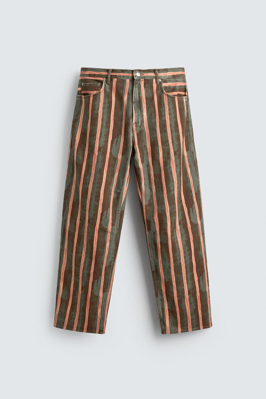 JEANS RELAXED FIT ESTAMPADO GEOM?TRICO / Verde medio - Zara фото 7