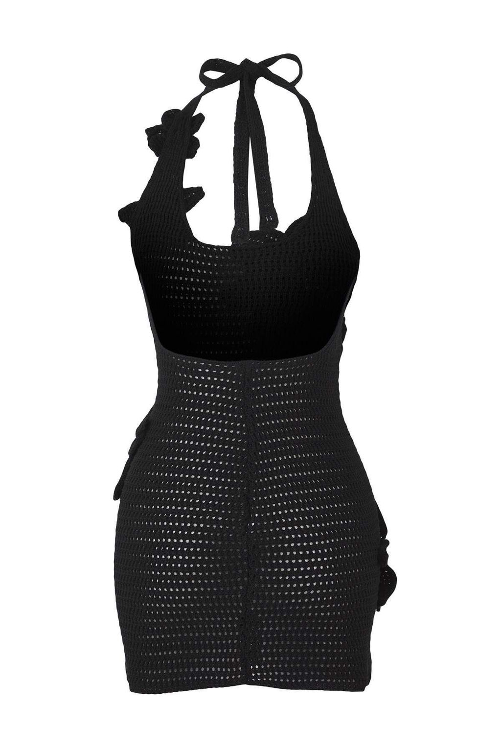 Trendyolmilla Ekru Cicek Detayl? Boyundan Baglamal? Triko Krose Plaj Elbisesi TBESS25EL00145  фото 6