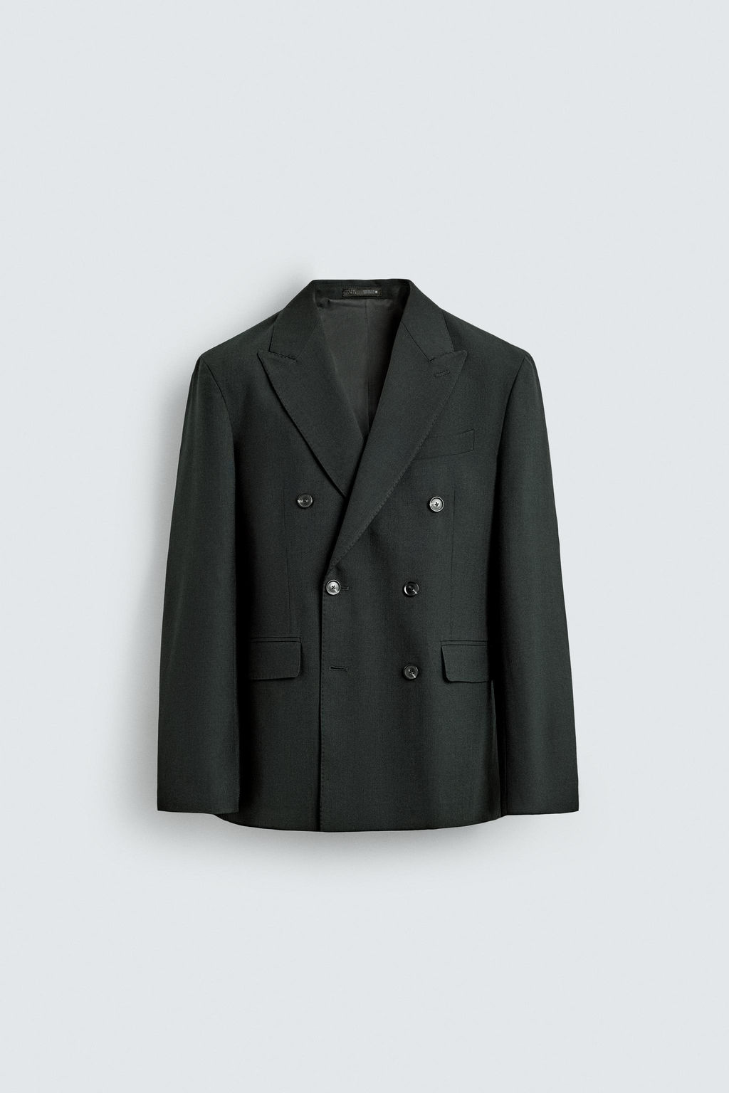 DOUBLE-BREASTED WOOL BLEND SUIT BLAZER - Zara фото 17